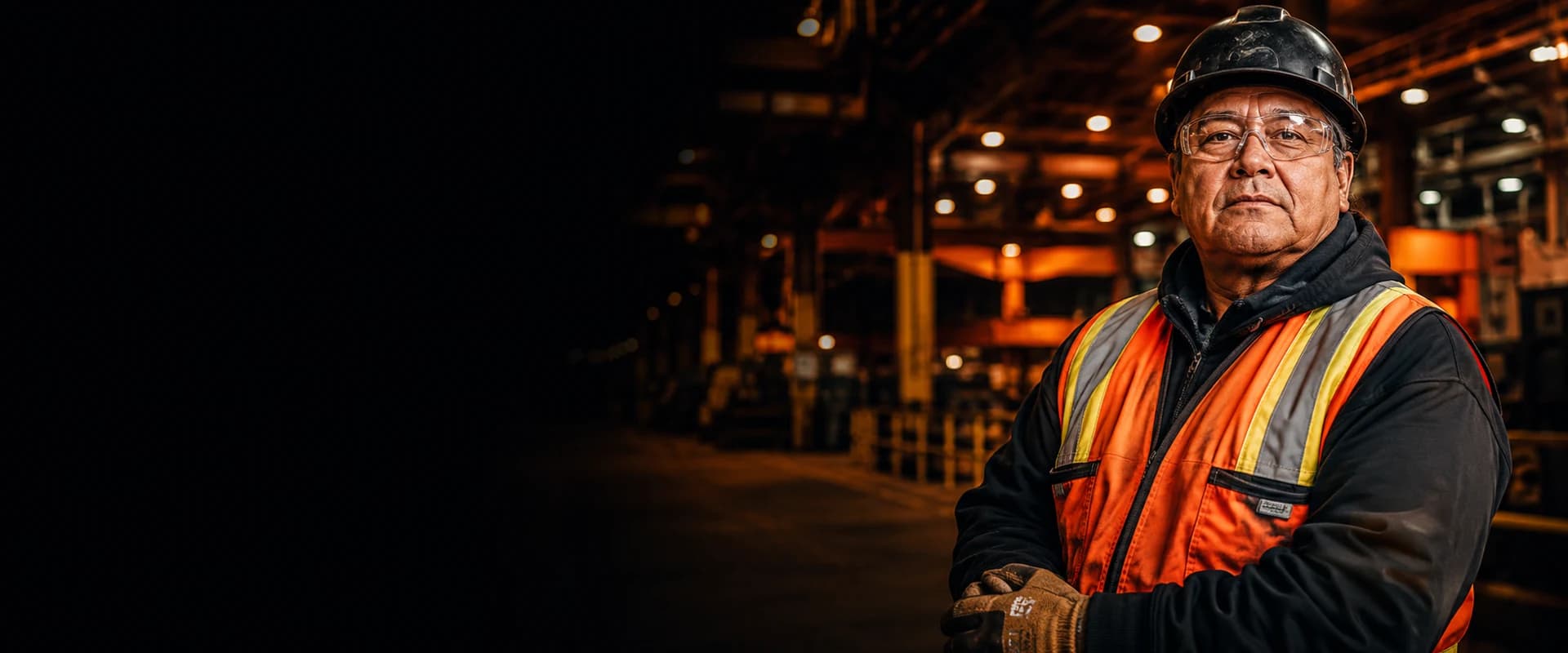 Industrial worker in safety gear